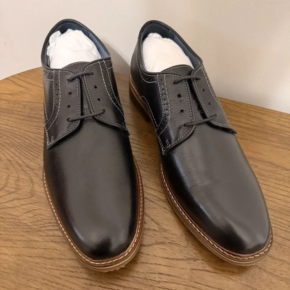 Johnston & Murphy XC Flex Black Leather Derby Lace-Up Dress Shoes 11 M 20-3401